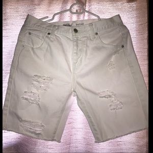 White boyfriend shorts